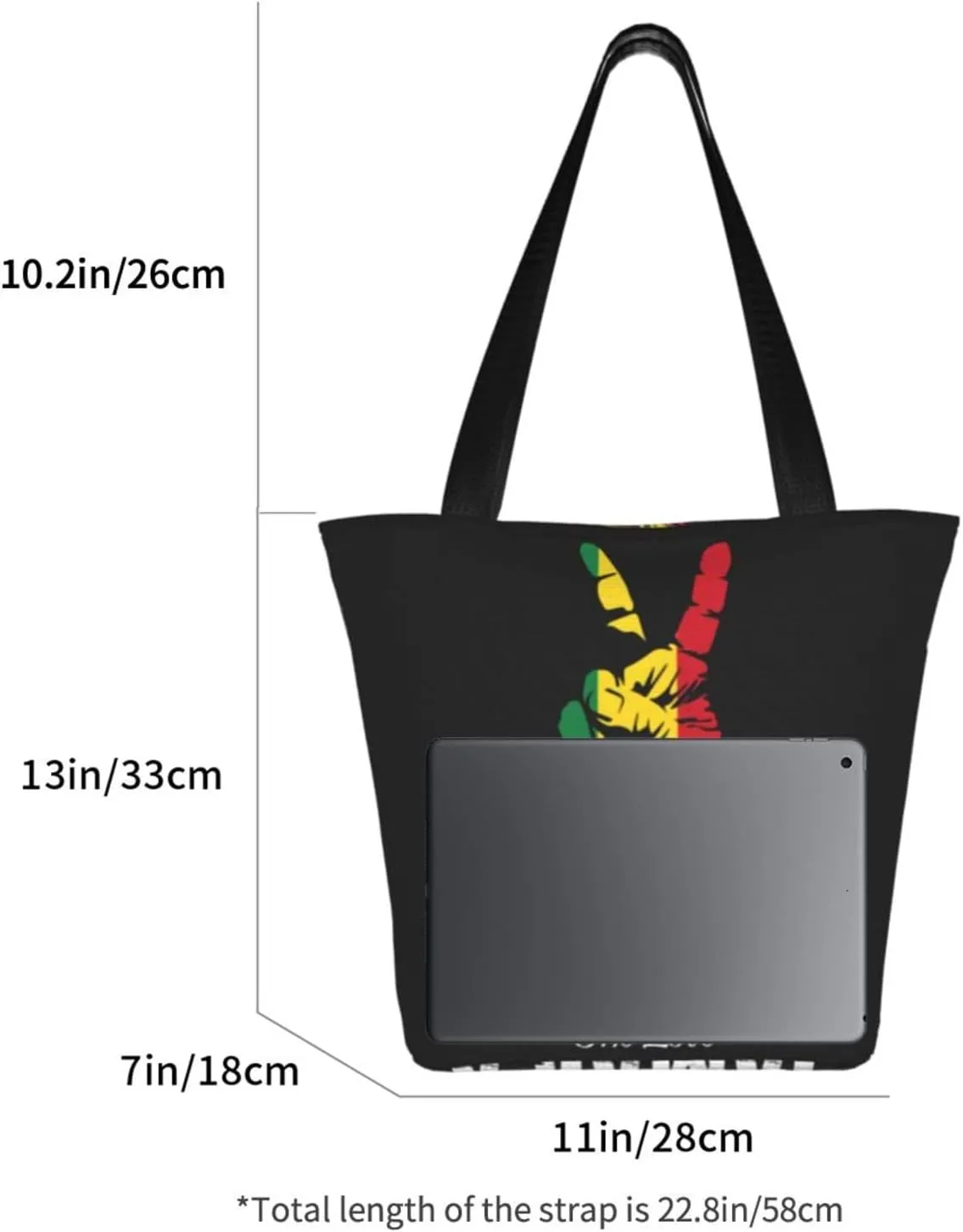 Jamaican Flag Rasta Reggae Judah Lion Women's Tote Bag Shoulder Bag Shopping Handbag Large Capacity Handbag