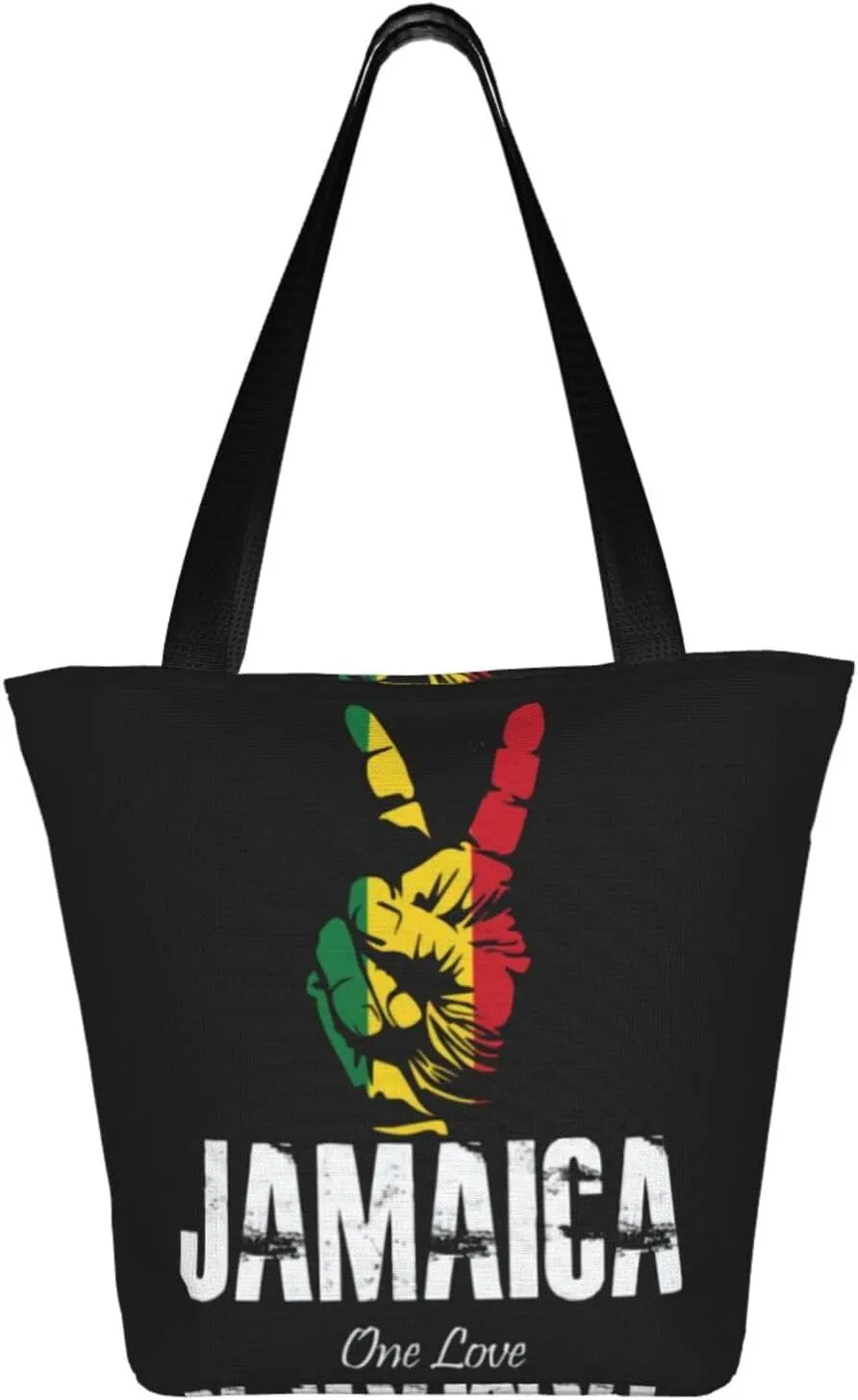 Jamaican Flag Rasta Reggae Judah Lion Women's Tote Bag Shoulder Bag Shopping Handbag Large Capacity Handbag