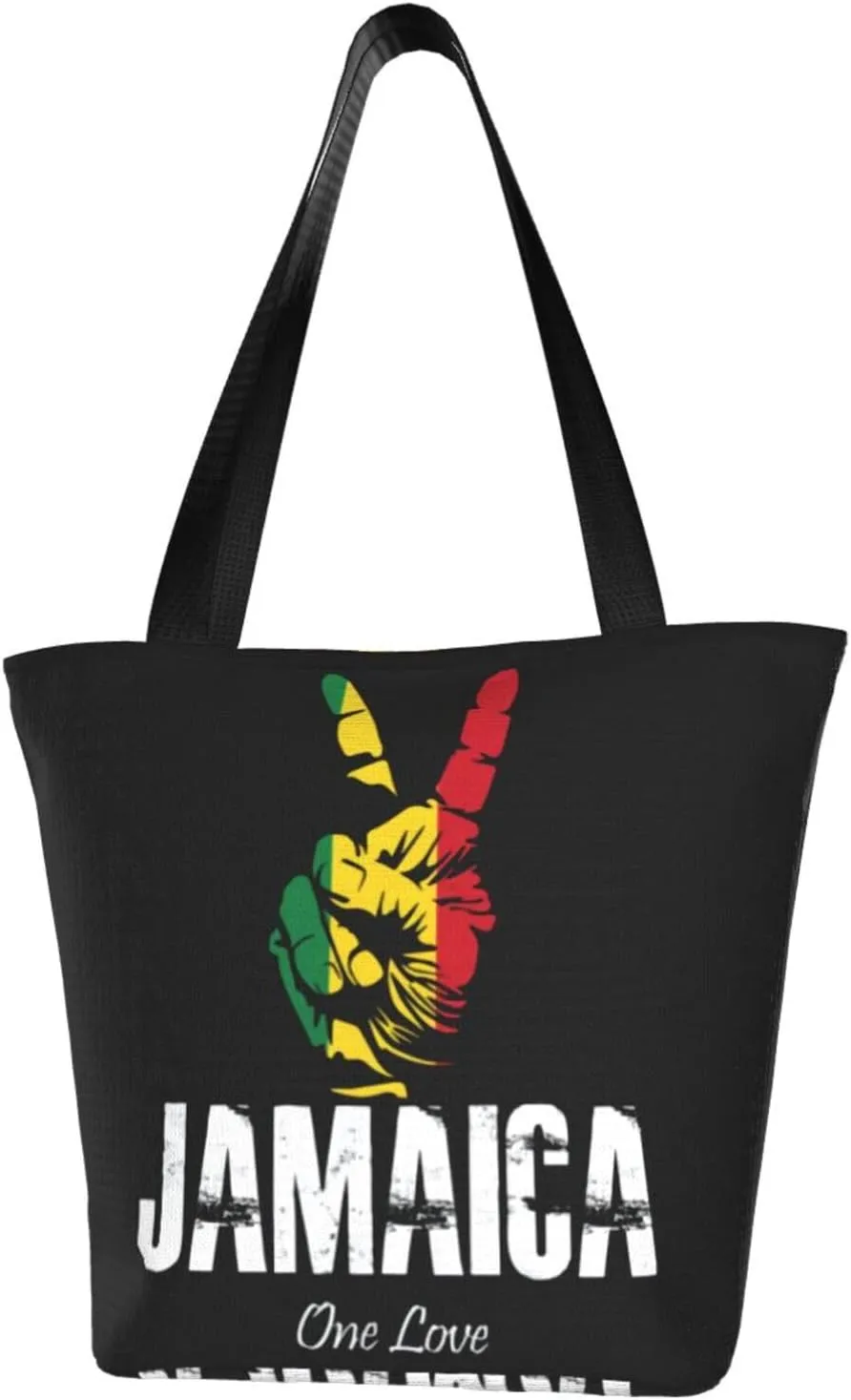Jamaican Flag Rasta Reggae Judah Lion Women's Tote Bag Shoulder Bag Shopping Handbag Large Capacity Handbag
