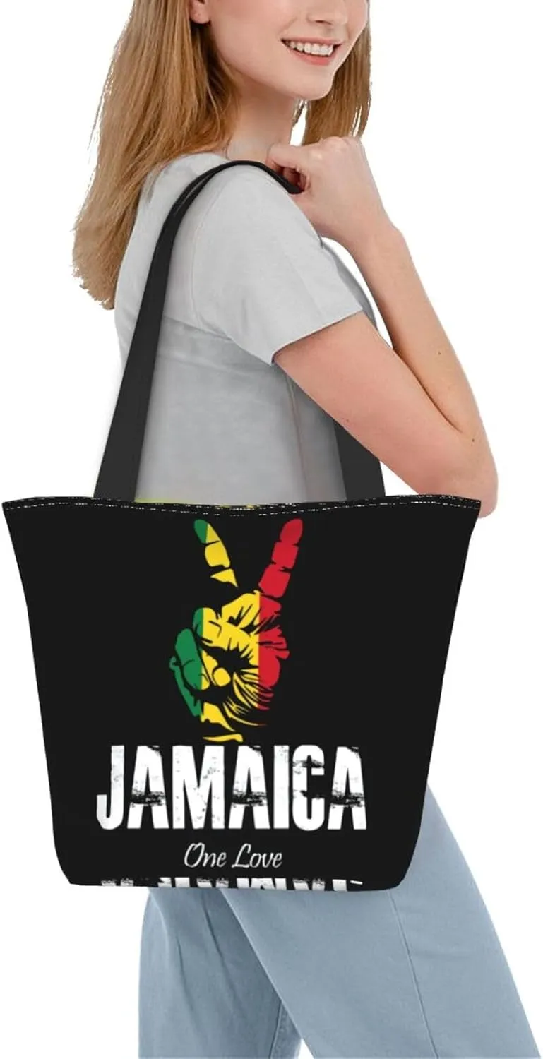 Jamaican Flag Rasta Reggae Judah Lion Women's Tote Bag Shoulder Bag Shopping Handbag Large Capacity Handbag