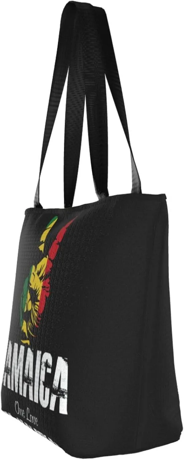 Jamaican Flag Rasta Reggae Judah Lion Women's Tote Bag Shoulder Bag Shopping Handbag Large Capacity Handbag