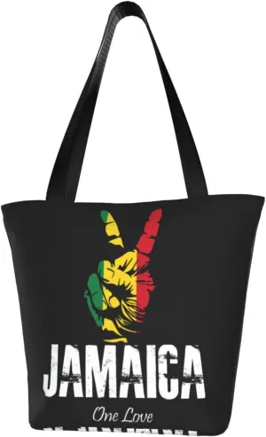 Jamaican Flag Rasta Reggae Judah Lion Women's Tote Bag Shoulder Bag Shopping Handbag Large Capacity Handbag