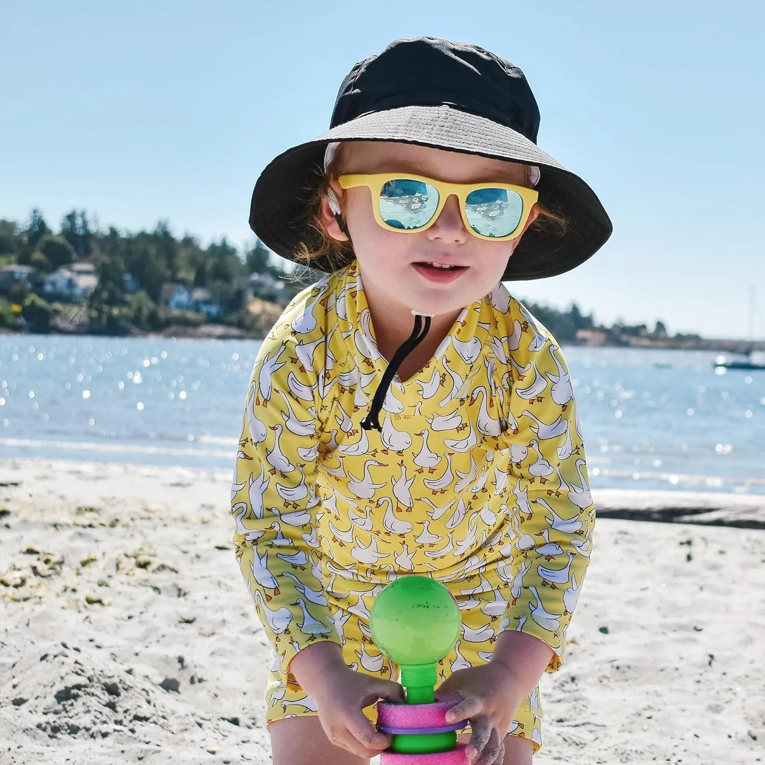 JAN & JUL Quick Dry Sun-Hat with Neck Flap for Swimming Boys' Beach Hat