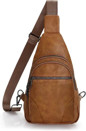 JASGOOD Anti Theft Small Sling Bag for Women Leather Fanny Packs Crossbody Bags Trendy Anti-Theft Sling Purse for Travel