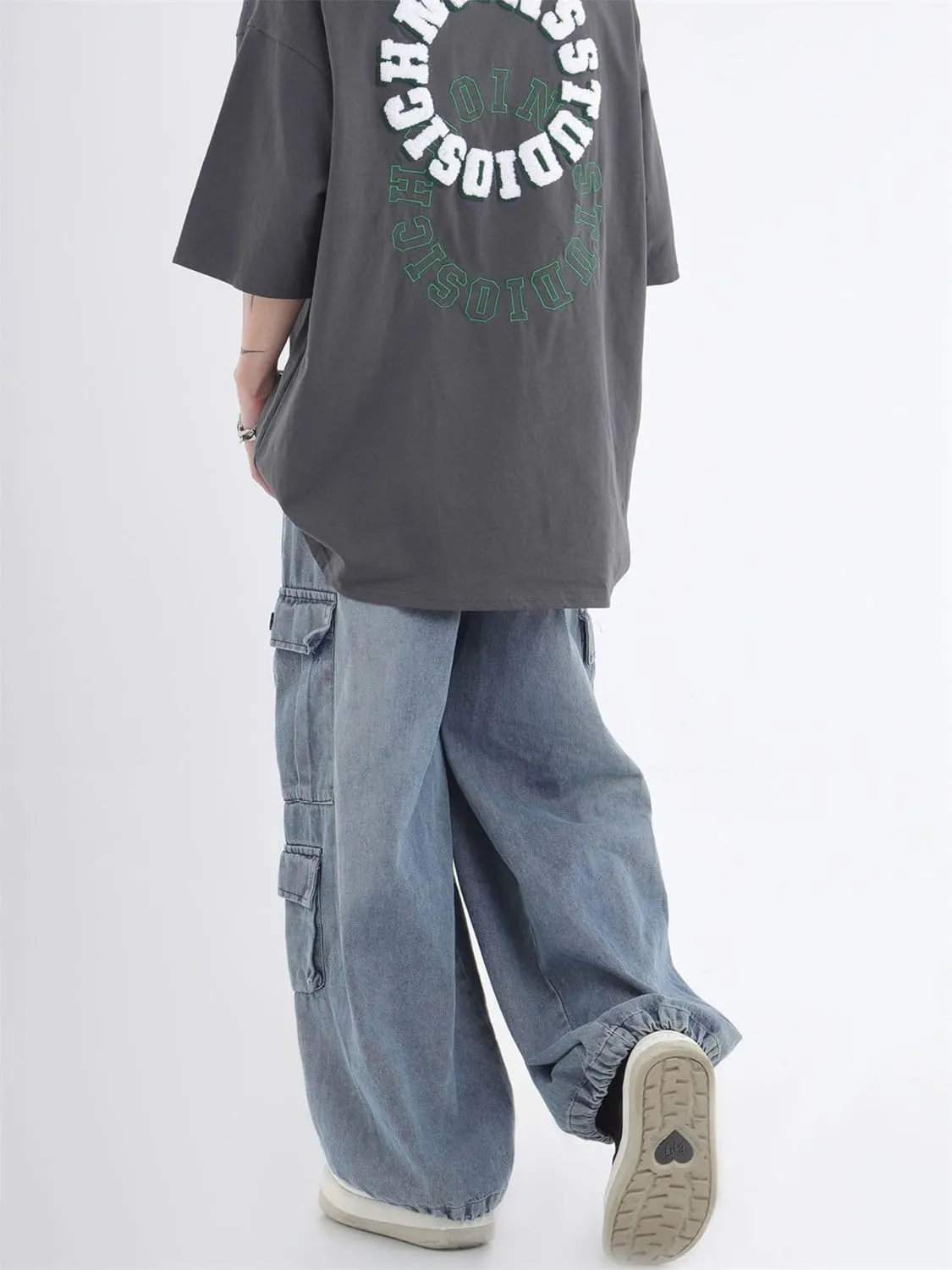 Jeans for Women Men Baggy Jeans Y2K Baggy Cargo Pants Grunge Parachute Pants Emo Alt Streetwear Hip Hop