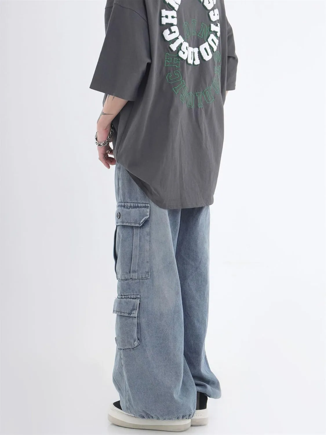 Jeans for Women Men Baggy Jeans Y2K Baggy Cargo Pants Grunge Parachute Pants Emo Alt Streetwear Hip Hop
