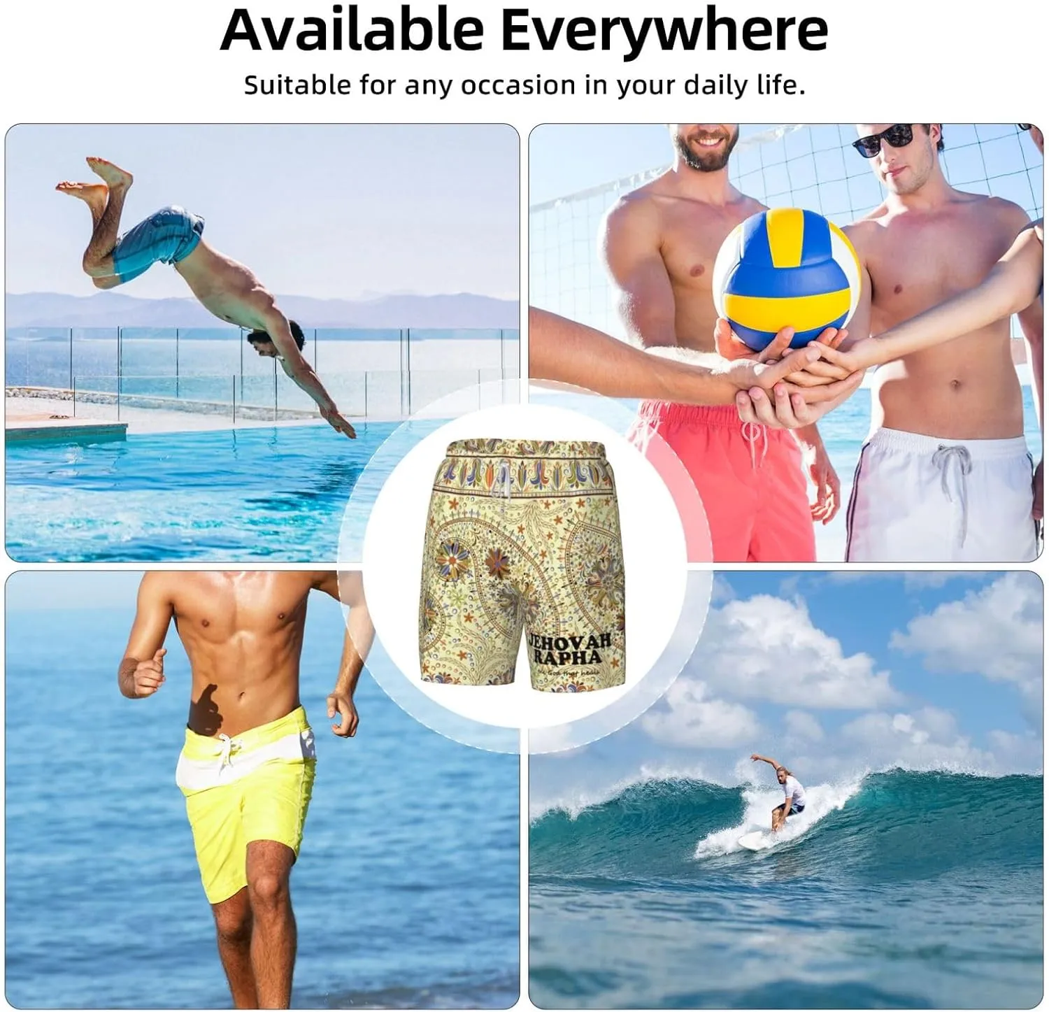 Jehovah Rapha The God Who Heals Swimming Shorts Compression Liner Swim Trunks Bathing Suits Beach Wear Swim Suits,