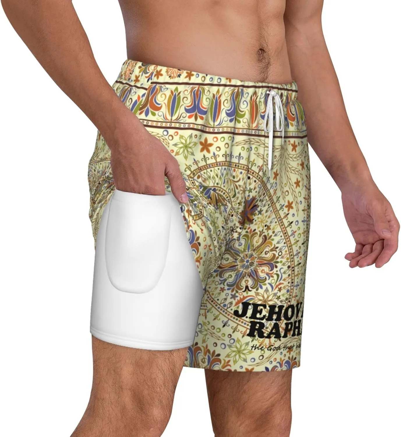 Jehovah Rapha The God Who Heals Swimming Shorts Compression Liner Swim Trunks Bathing Suits Beach Wear Swim Suits,