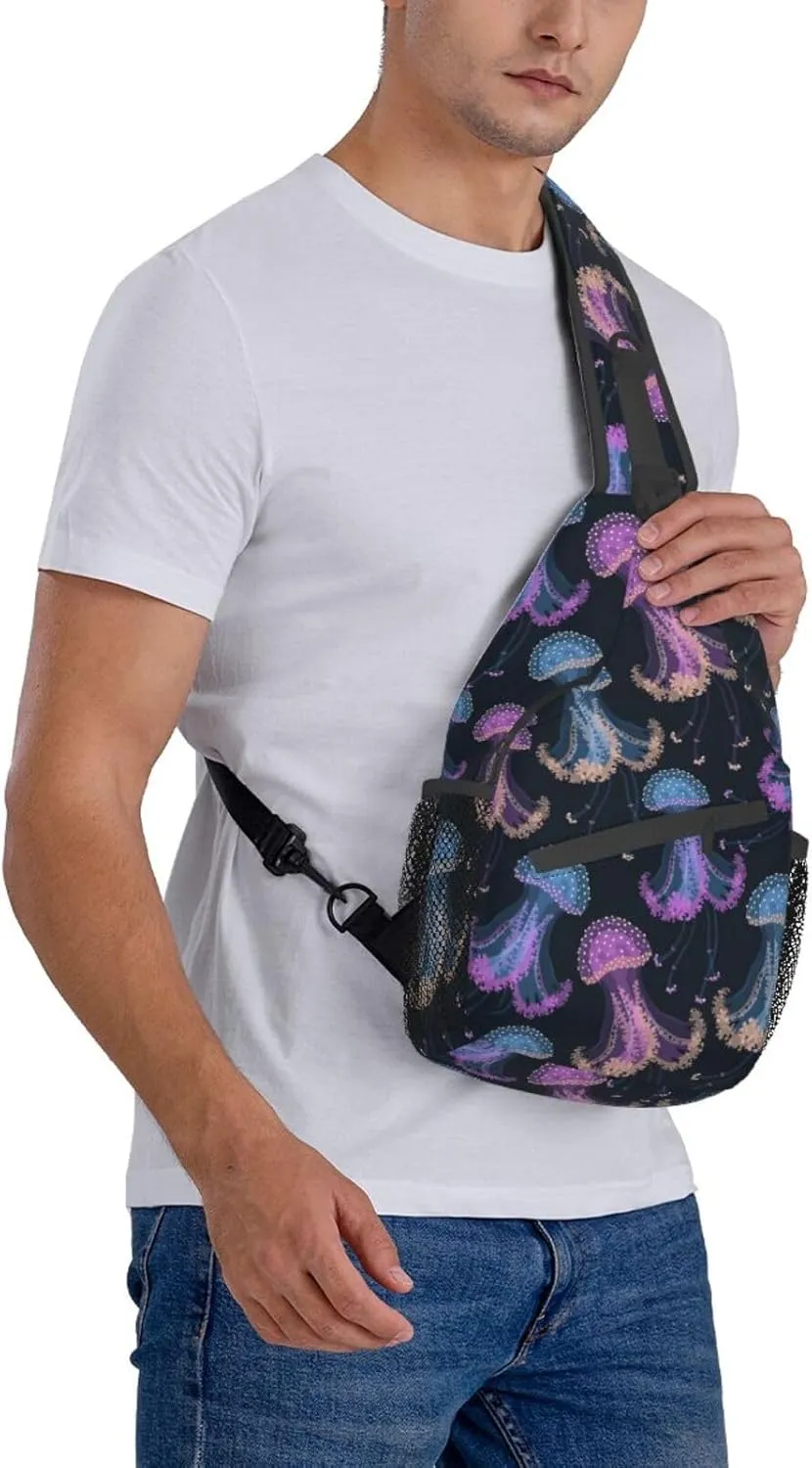 Jellyfish Crossbody Bag Funny Shoulder Bag Backpack Cute Sling Bag Chest Casual Daypack for Outdoor