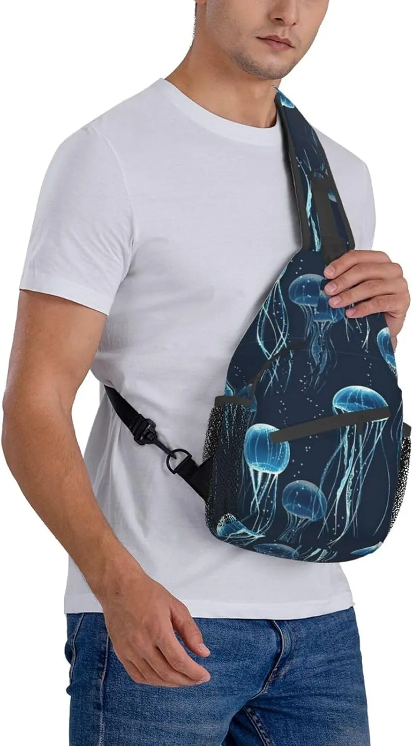Jellyfish Crossbody Bag Funny Shoulder Bag Backpack Cute Sling Bag Chest Casual Daypack for Outdoor