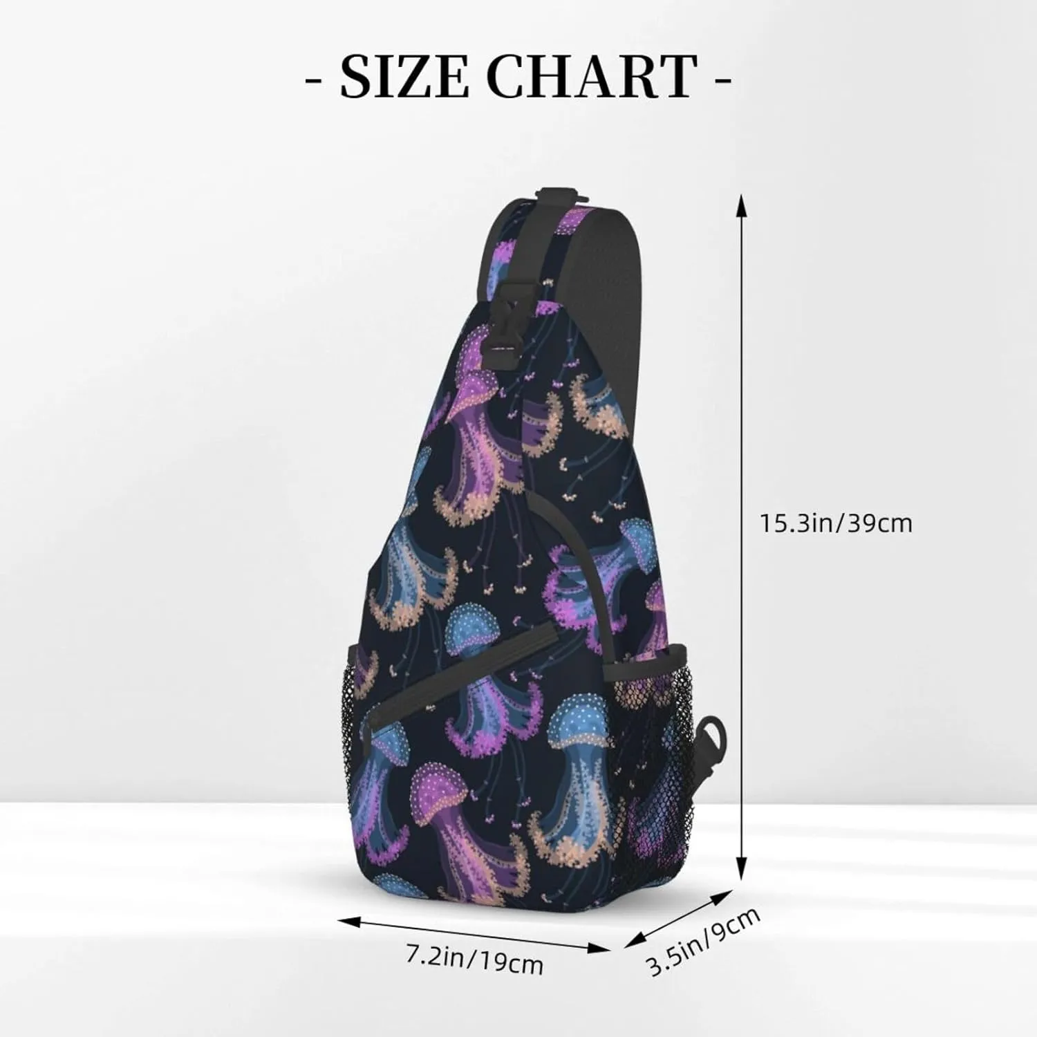 Jellyfish Crossbody Bag Funny Shoulder Bag Backpack Cute Sling Bag Chest Casual Daypack for Outdoor