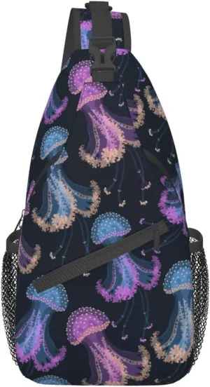 Jellyfish Crossbody Bag Funny Shoulder Bag Backpack Cute Sling Bag Chest Casual Daypack for Outdoor