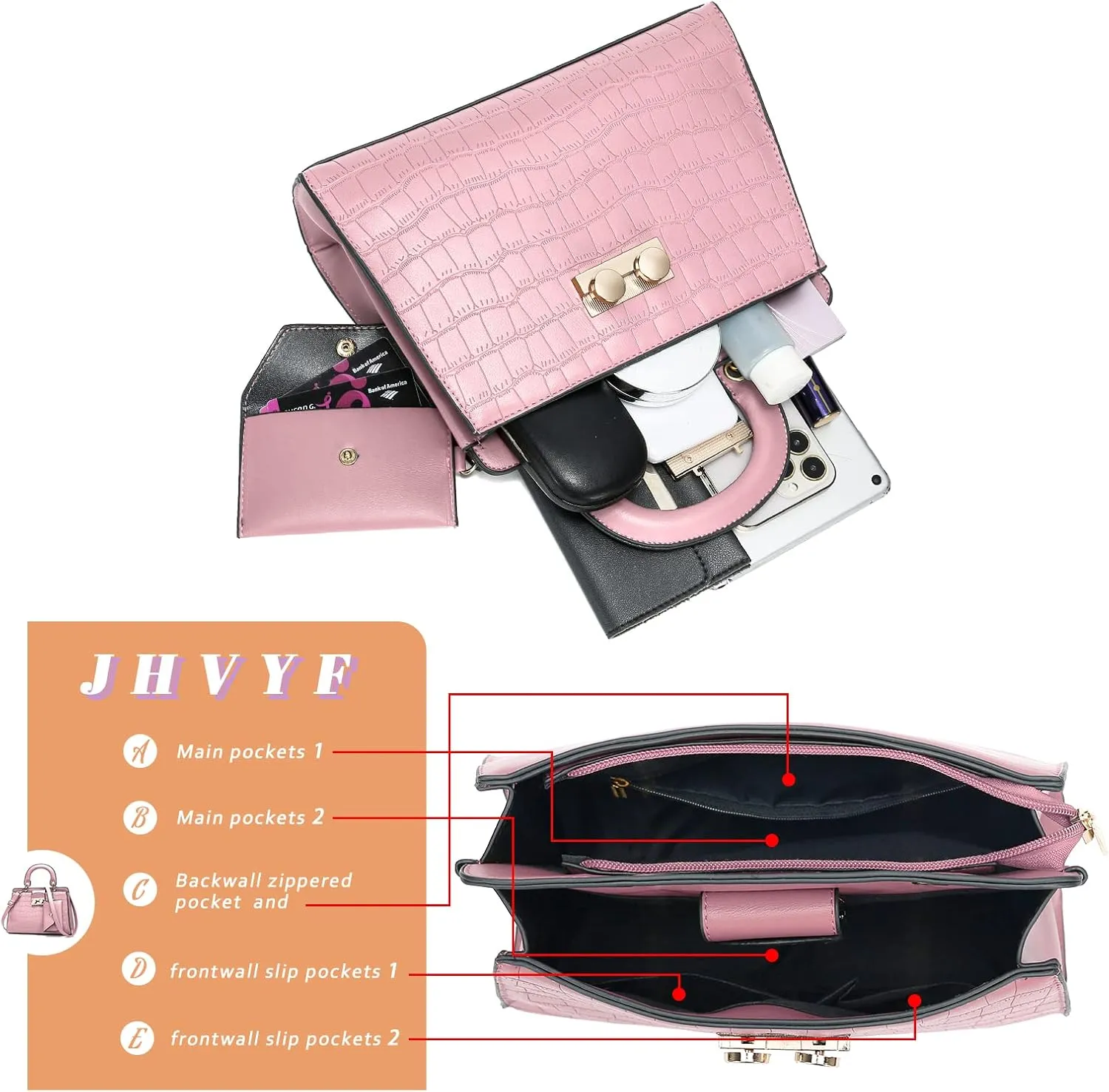 JHVYF Women classics Top Handle Handbag Crossbody Casual Purse Satchel Tote