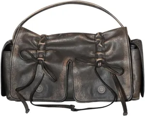 Juoxeepy Multipocket Shoulder Bag Drawstring Bow Purse Vintage Y2K Handbag for Women Trendy Clutch Purse