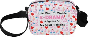 JYTAPP Korean K-Drama Singer Crossbody Bag Korean Drama Fan Gift Just Want To Watch K-Drama Funny Korea Lover Crossbody Purse