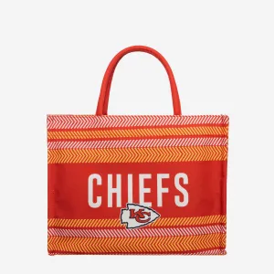 Kansas City Chiefs Stitch Pattern Canvas Tote Bag