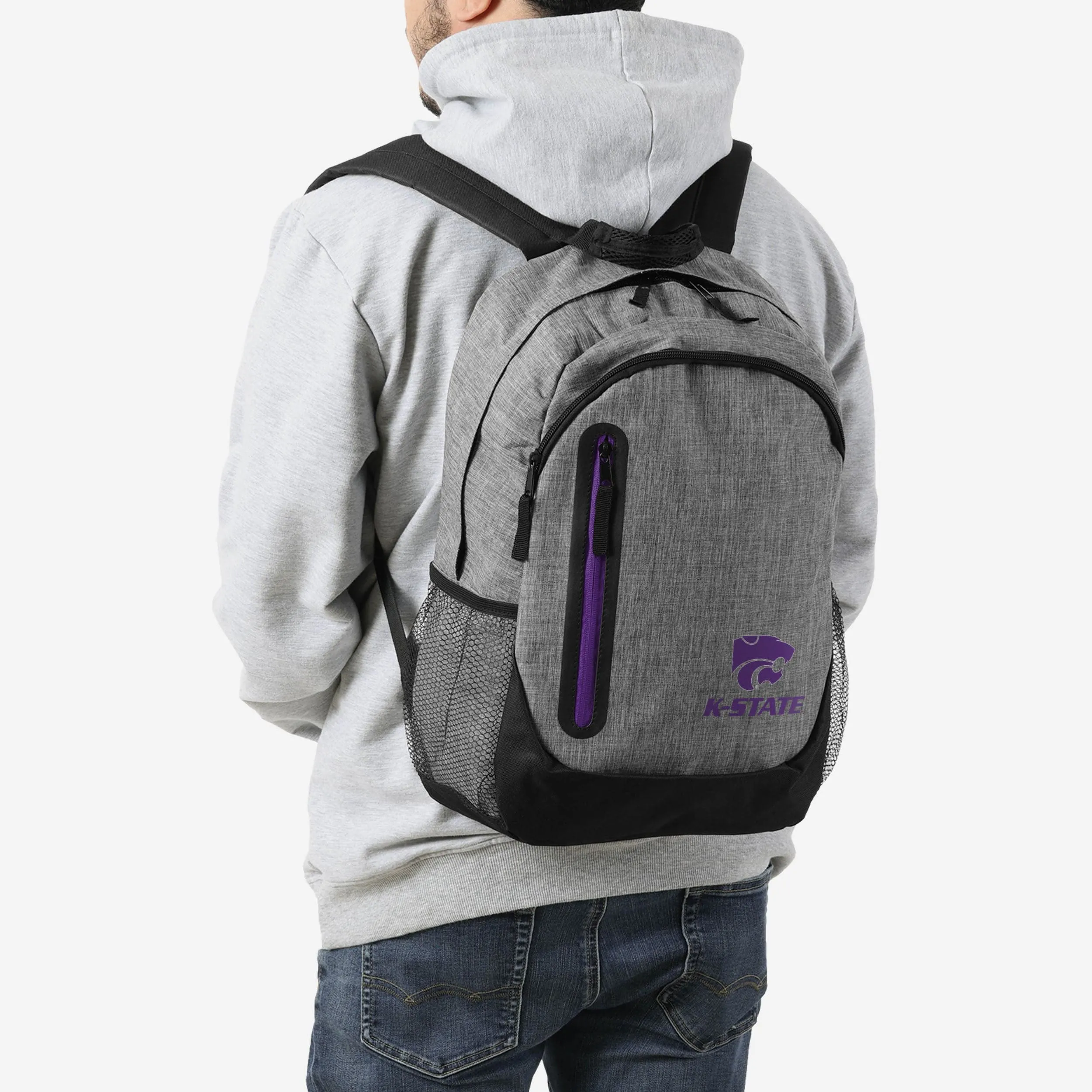 Kansas State Wildcats Heather Grey Bold Color Backpack