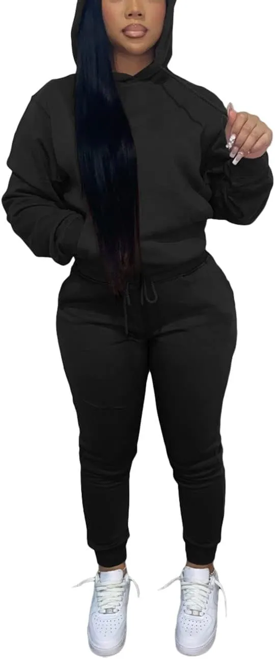 KANSOON Sweatsuits for Women Set 2 Piece Outfits Long Sleeve Hoodie Top and Jogger Pants Tracksuit