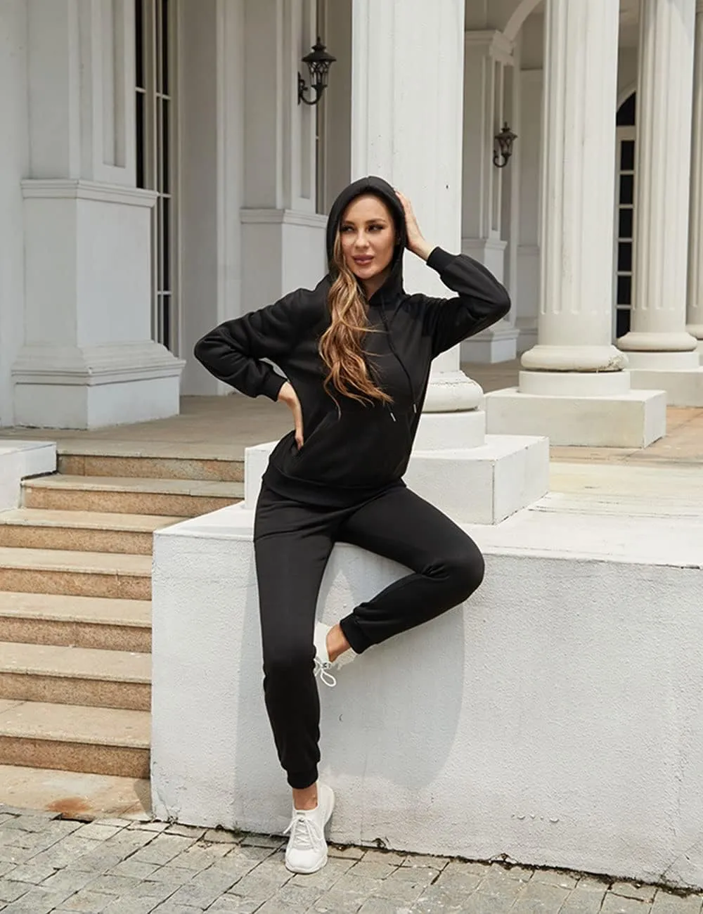 KANSOON Sweatsuits for Women Set 2 Piece Outfits Long Sleeve Hoodie Top and Jogger Pants Tracksuit