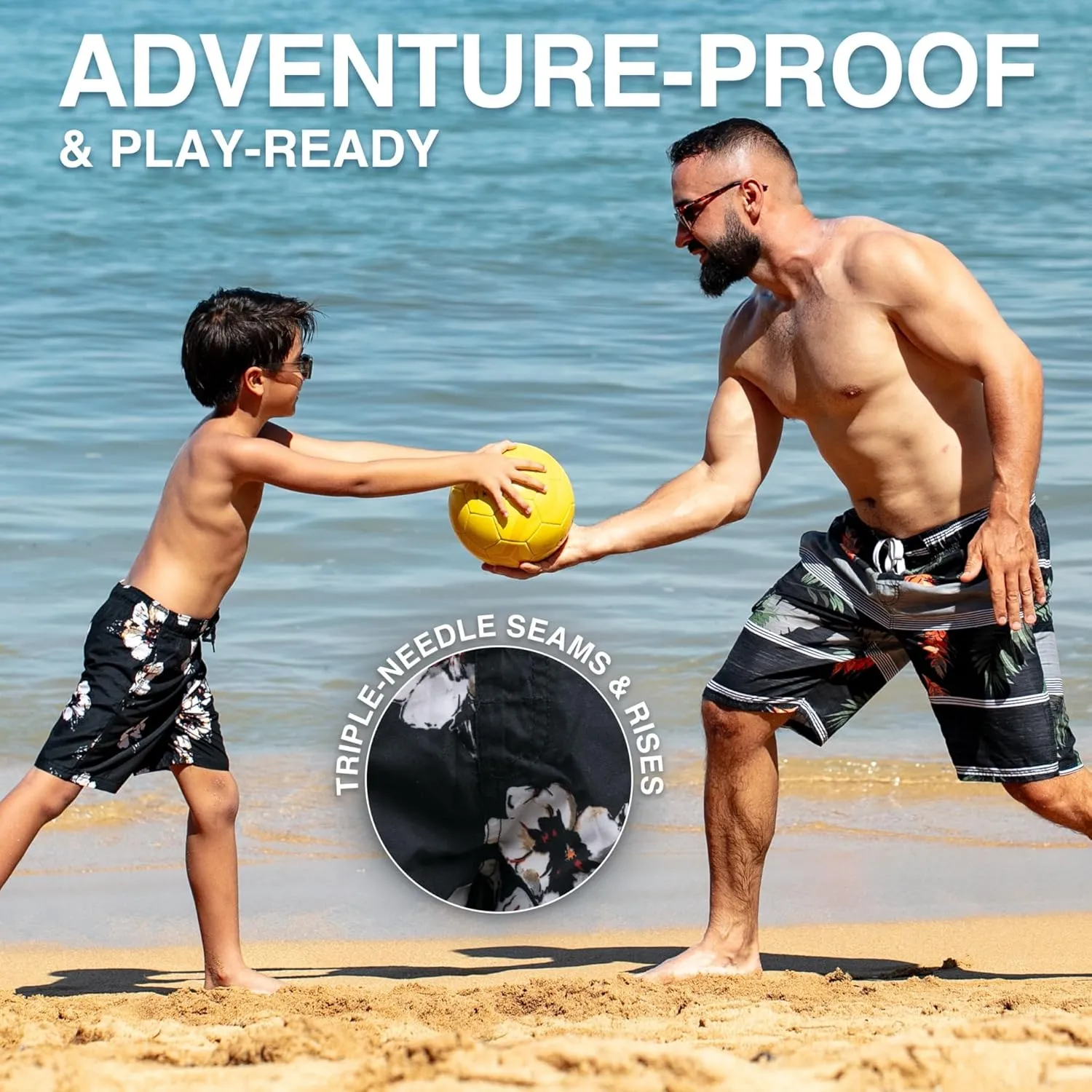 Kanu Surf Echo Boys Swim Trunks with UPF 50  Sun Protection-Quick Dry Boys Swimsuit