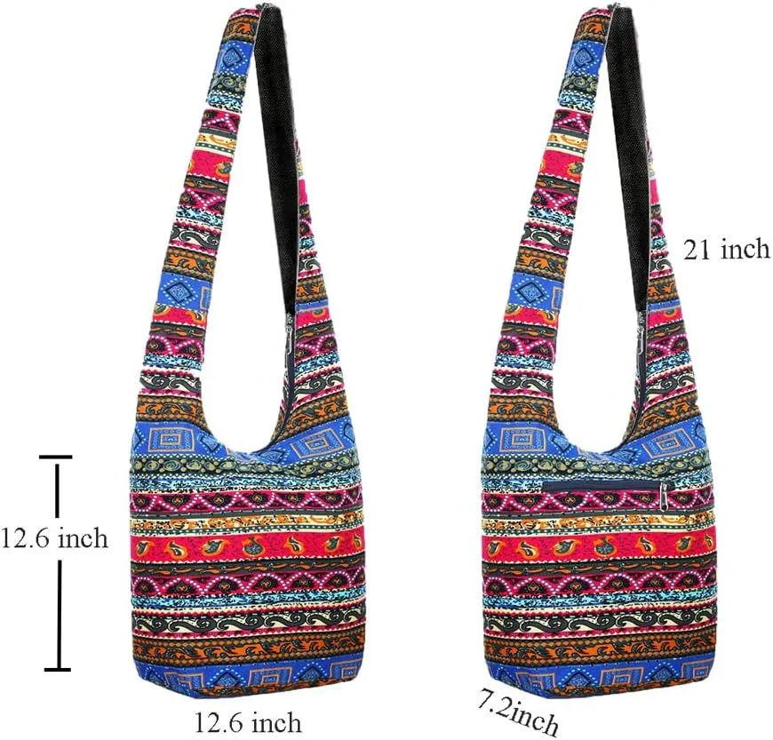 KARRESLY Bohemian Cotton Hippie Crossbody Bag Hobo Sling Bag Handmade Messenger Shoulder Bags