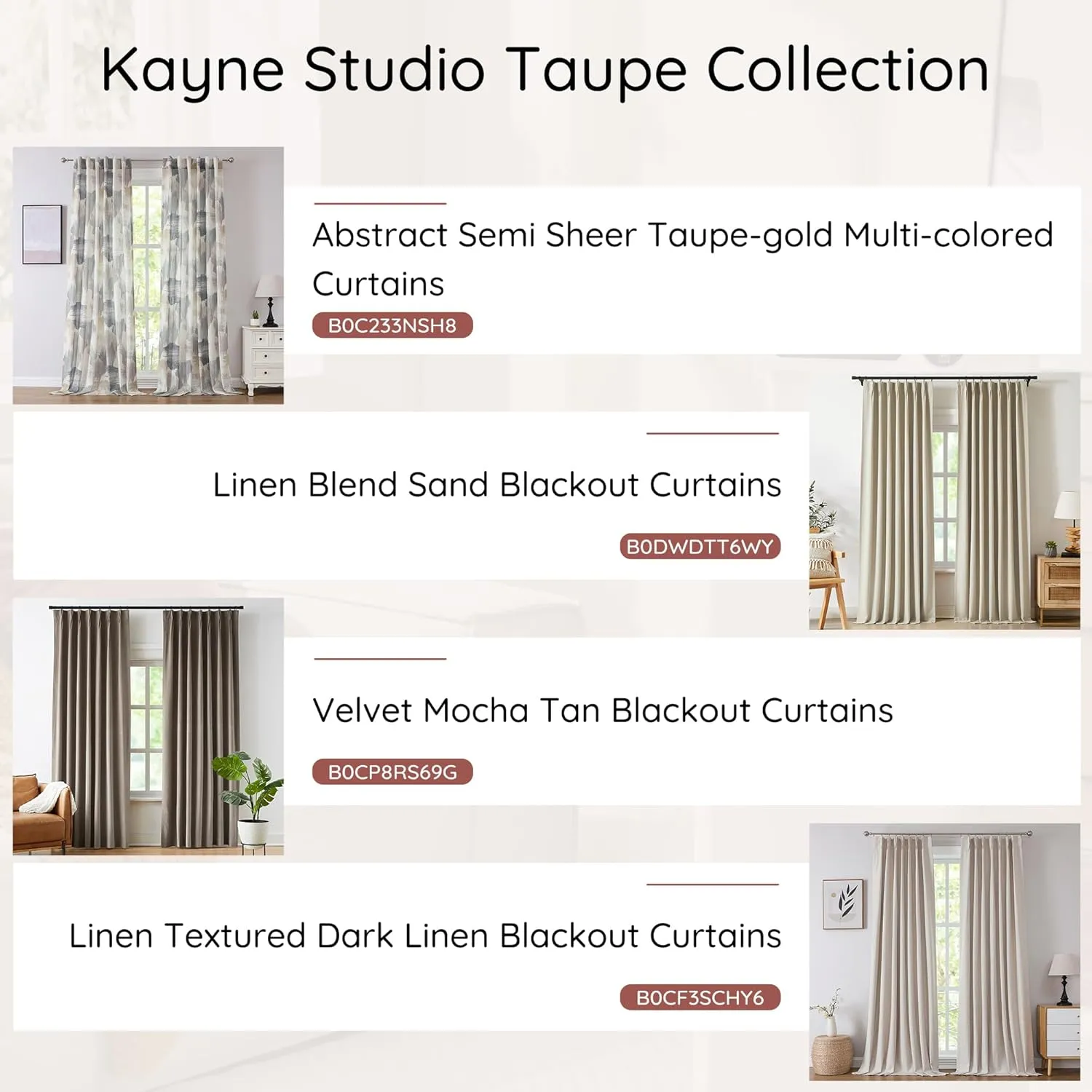 Kayne Studio Back Tab Velvet Pinch Pleated Curtains 84 Inch Long,Room Darkening Thermal Insulated Noise Reducing Window Treatments Drapes for Living Room, Mocha Tan,22 Hooks,2 Panels,38" x 84"