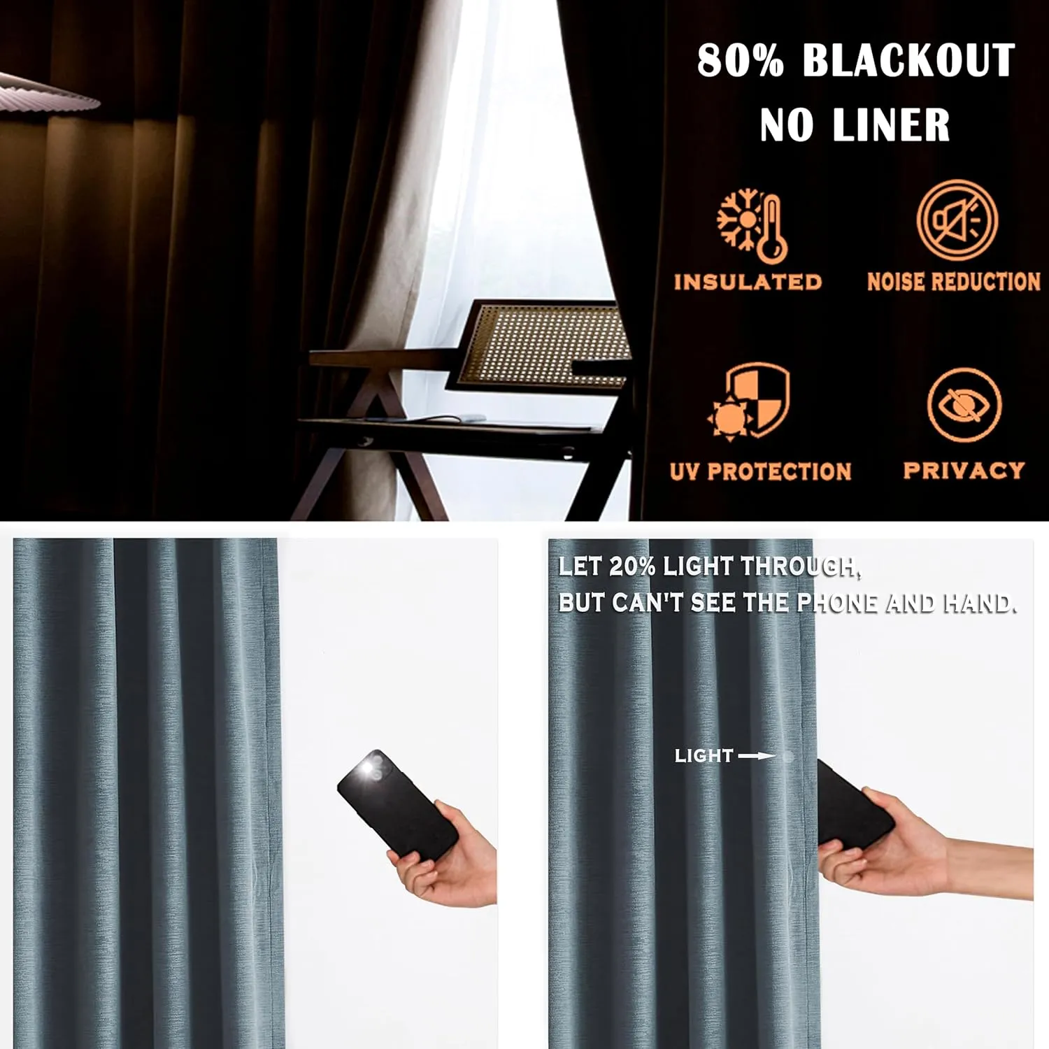 Kayne Studio Back Tab Velvet Pinch Pleated Curtains 84 Inch Long,Room Darkening Thermal Insulated Noise Reducing Window Treatments Drapes for Living Room, Storm Blue,22 Hooks,2 Panels,38" x 84"