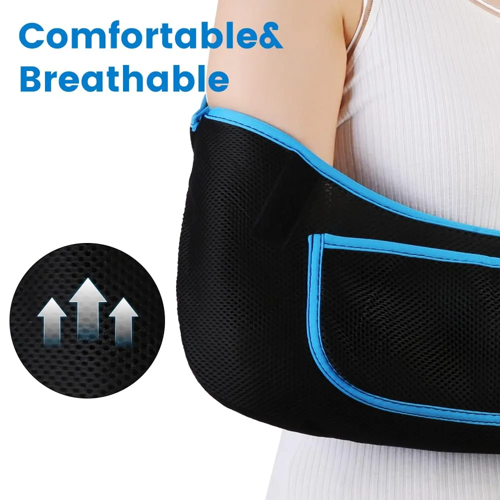 kids arm sling, Lightweight & Breathable Medical Sling with Adjustable Shoulder Strap, Shoulder Mesh Immobilizer Slings for Elbow Injury/Torn Rotator Cuff/Wrist Injury/Surgery, Right or Left