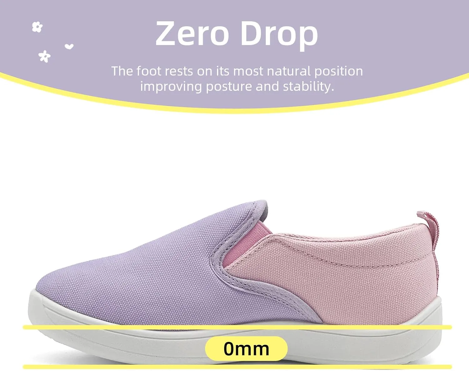 Kids Shoes Canvas Sneakers Kids Slip on Wide Toe Box Barefoot Shoes Comfortable Lightweight Running Tennis Athletic Sports Sneakers for Boys Girls