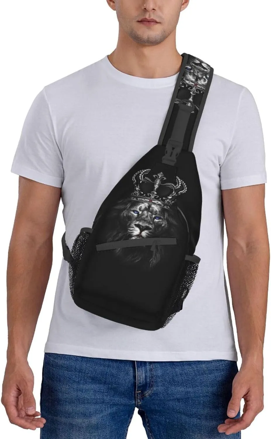 King Crossbody Bag Men Shoulder Bag Backpack Mens Sling Bag Chest Casual Daypack for Outdoor