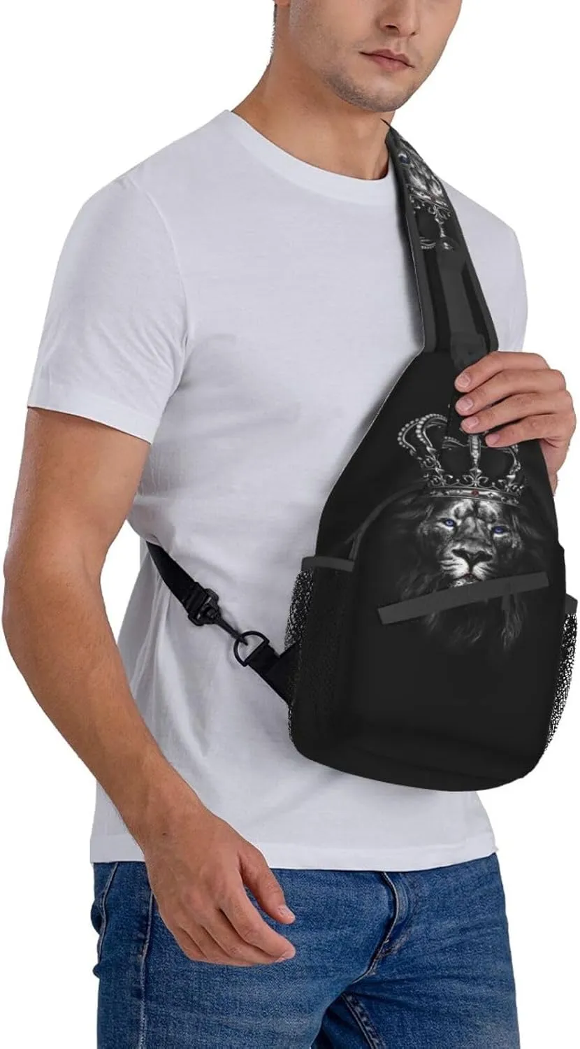 King Crossbody Bag Men Shoulder Bag Backpack Mens Sling Bag Chest Casual Daypack for Outdoor