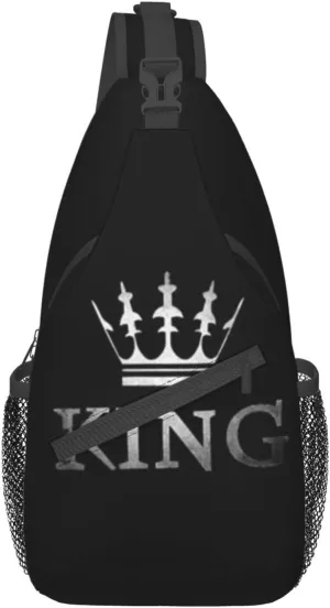 King Crossbody Bag Men Shoulder Bag Backpack Mens Sling Bag Chest Casual Daypack for Outdoor