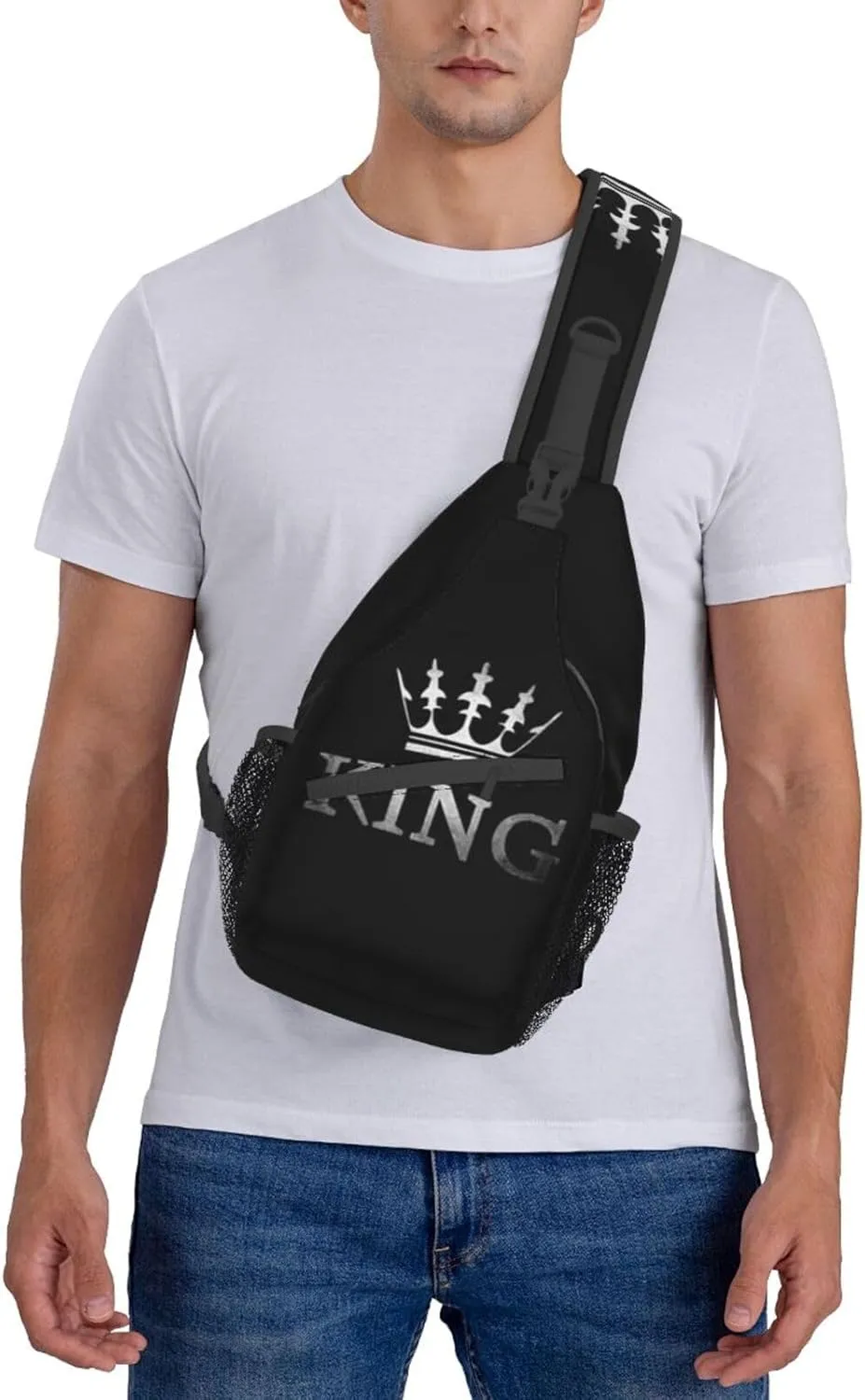 King Crossbody Bag Men Shoulder Bag Backpack Mens Sling Bag Chest Casual Daypack for Outdoor