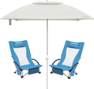 KingCamp High Beach Chair & Beach Umbrella