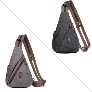 KL928 Canvas Sling Bag - Small Crossbody Backpack Shoulder Casual Daypack Rucksack for Men Women(Large Version)