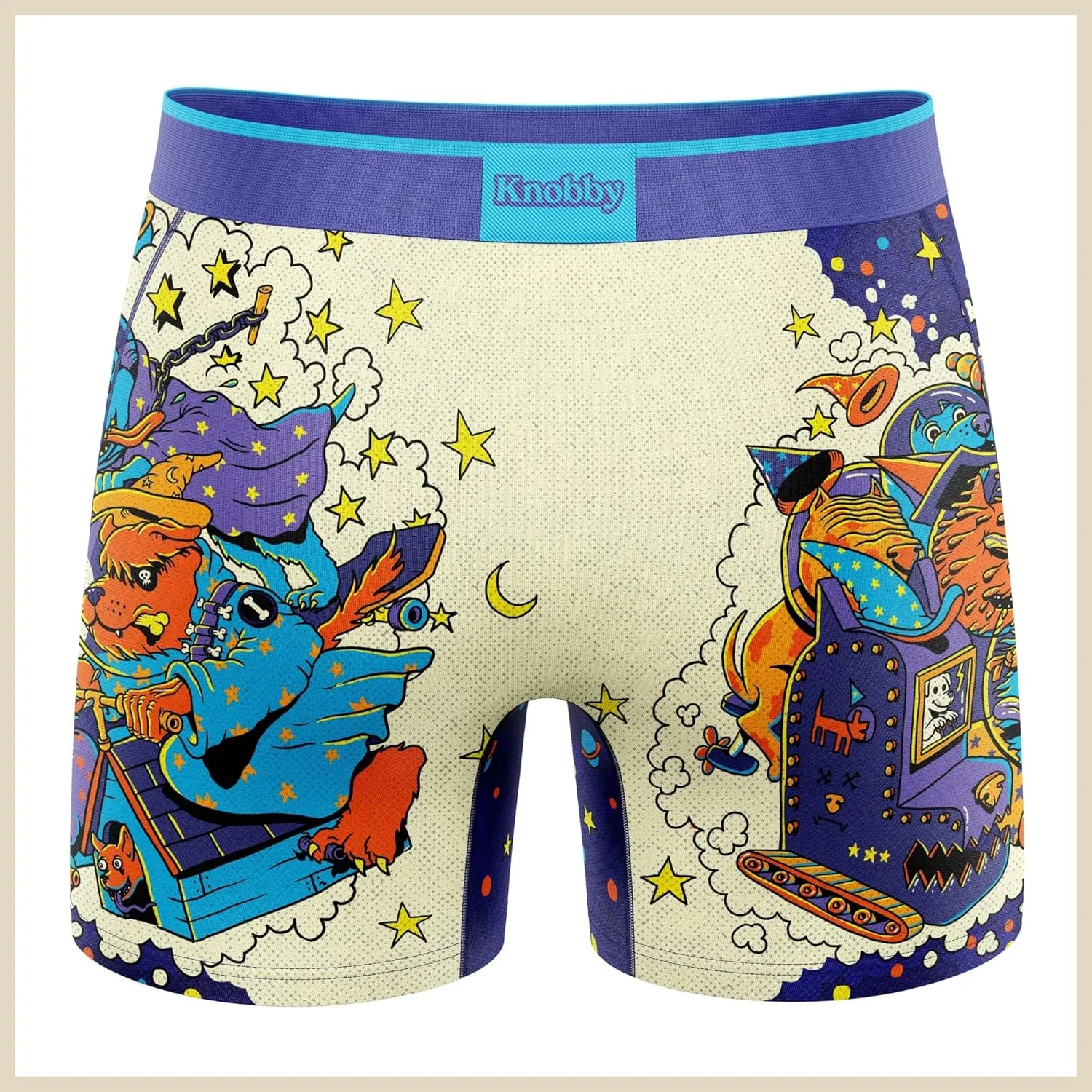Knobby Mens Boxer Briefs - 4.5" Inseam, Moisture Wicking, Odor Control, Breathable, Tagless, Designer Underwear for Men