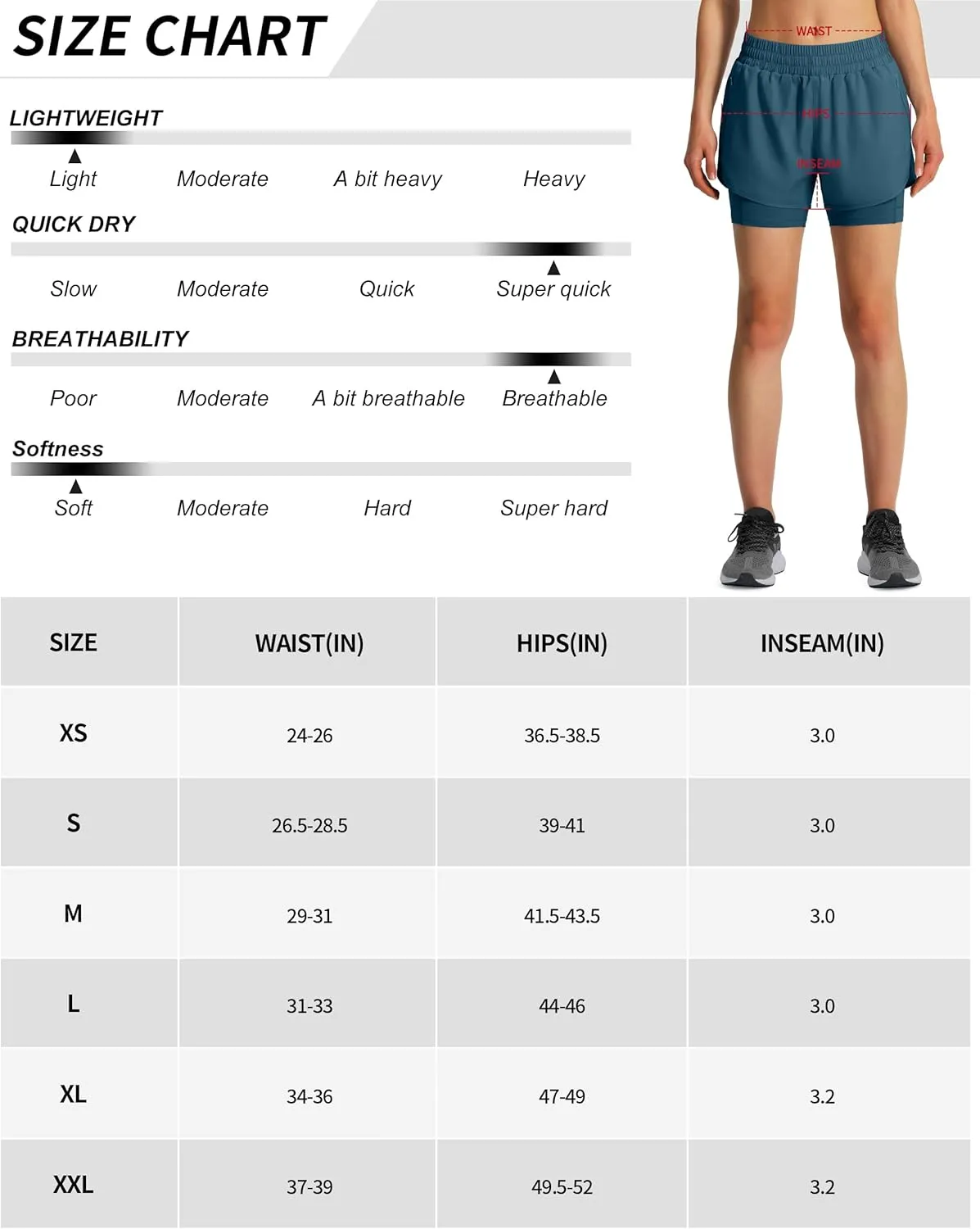 Ksmien Women's 2 in 1 Running Shorts Quick Dry Athletic Gym Workout Shorts with Liner Phone Pockets