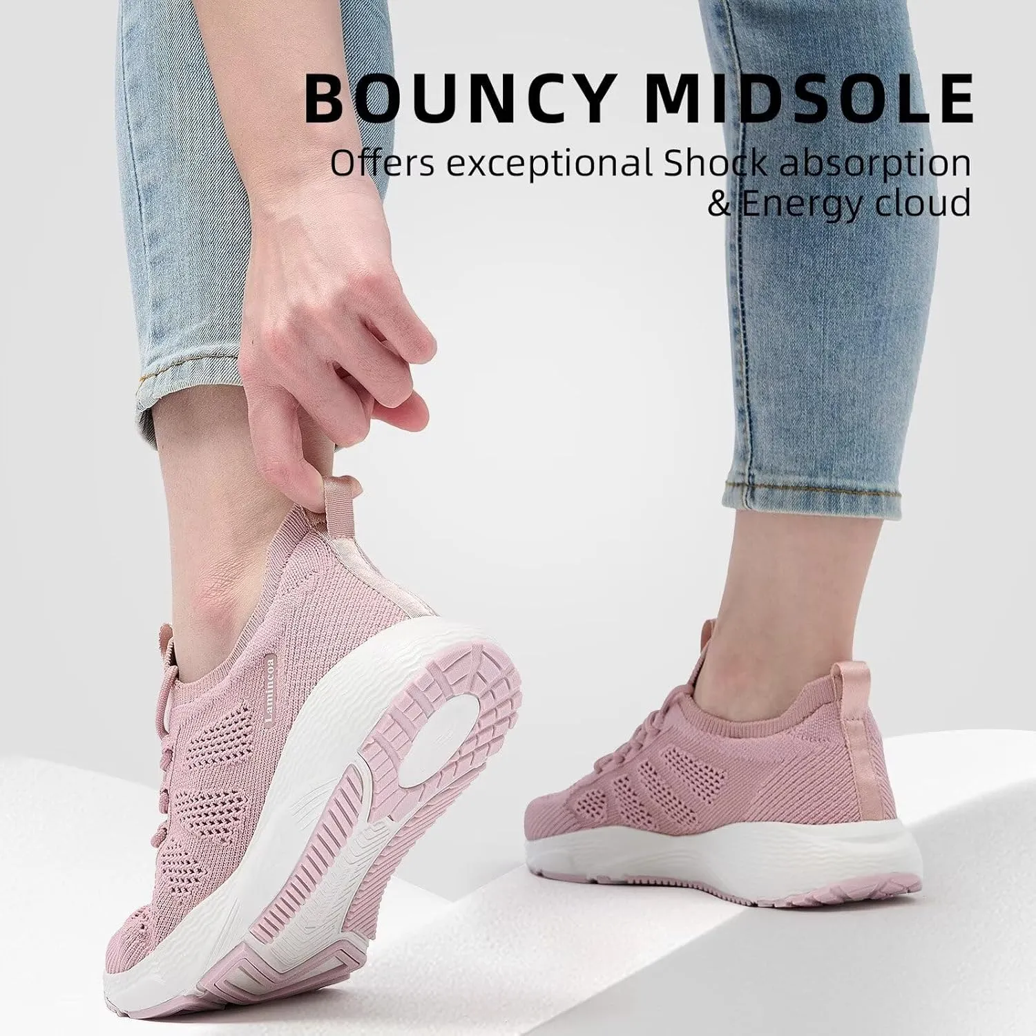 Lamincoa Women's Walking Running Sneakers Slip on Tennis Shoes Casual Athltic Gym Workout Sneakers