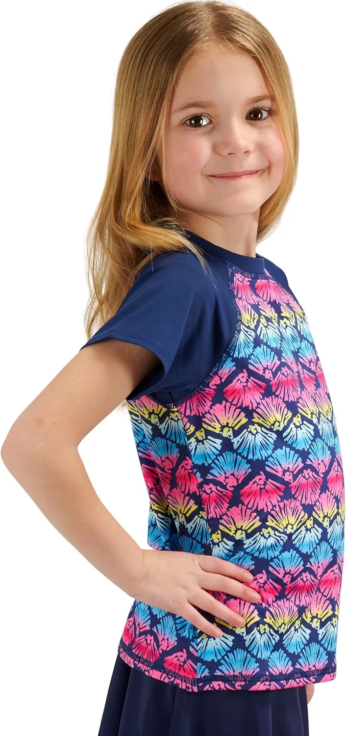 Lands' End Kids Boys and Girls Swimwear UPF 50 Short Sleeve Rash Guard Shirt (XXS-XL)