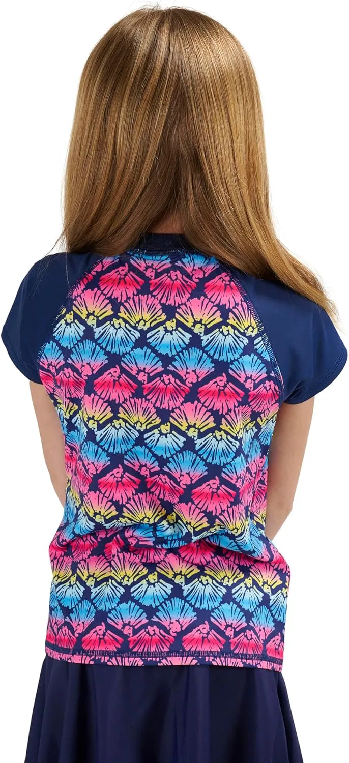 Lands' End Kids Boys and Girls Swimwear UPF 50 Short Sleeve Rash Guard Shirt (XXS-XL)