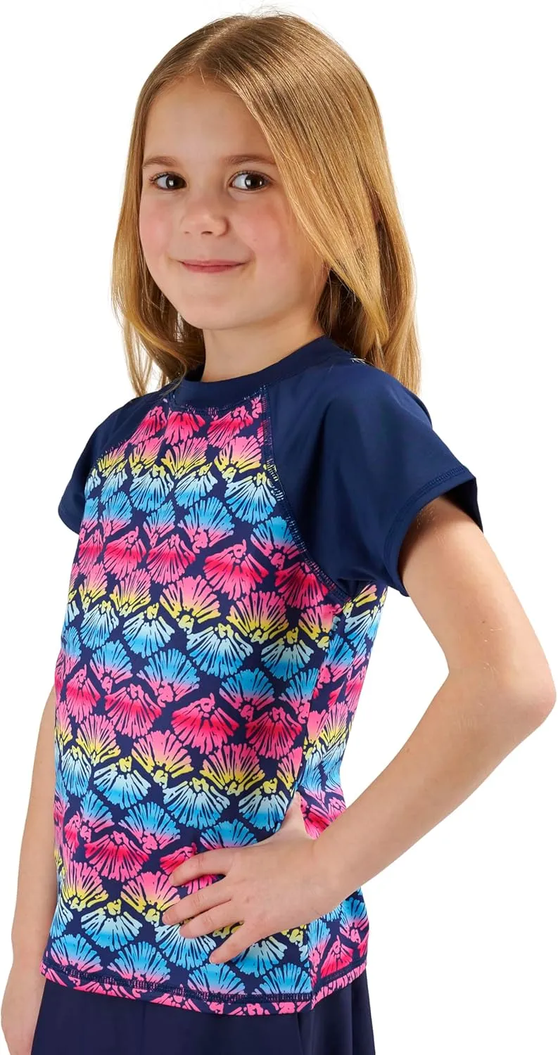 Lands' End Kids Boys and Girls Swimwear UPF 50 Short Sleeve Rash Guard Shirt (XXS-XL)