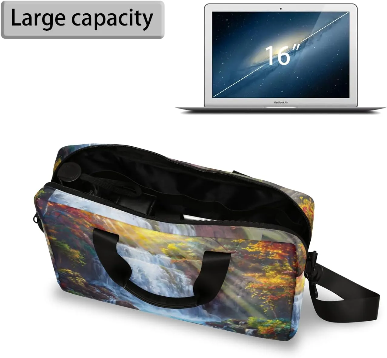 Landscape Laptop Sleeve Case 14 15 15.6 inch, Landscape Laptop Briefcase Shoulder Bag Waterproof Travel Computer Cover Carrying Bags