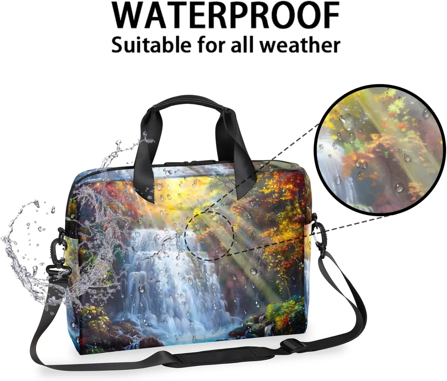 Landscape Laptop Sleeve Case 14 15 15.6 inch, Landscape Laptop Briefcase Shoulder Bag Waterproof Travel Computer Cover Carrying Bags