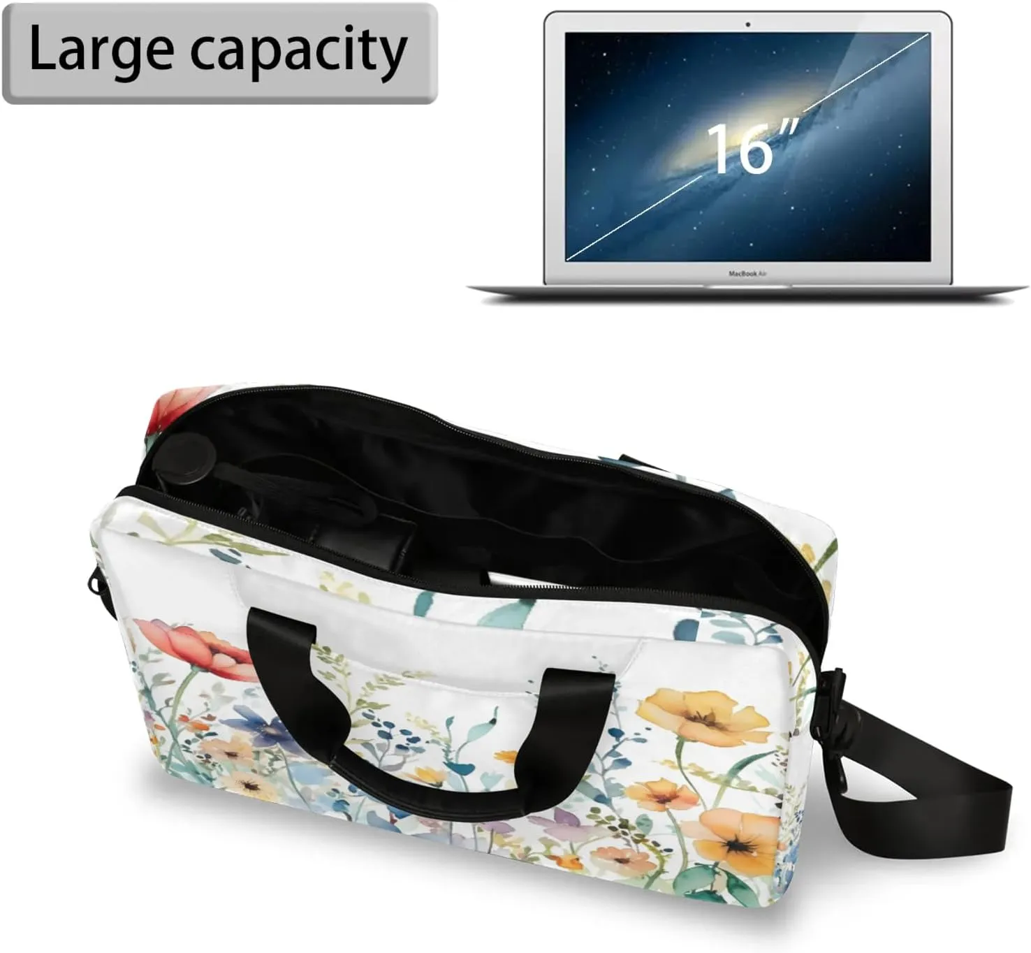 Laptop Bag 15.6 Inch Laptop Sleeve Case with Shoulder Straps Computer Slim Briefcase for Men and Women