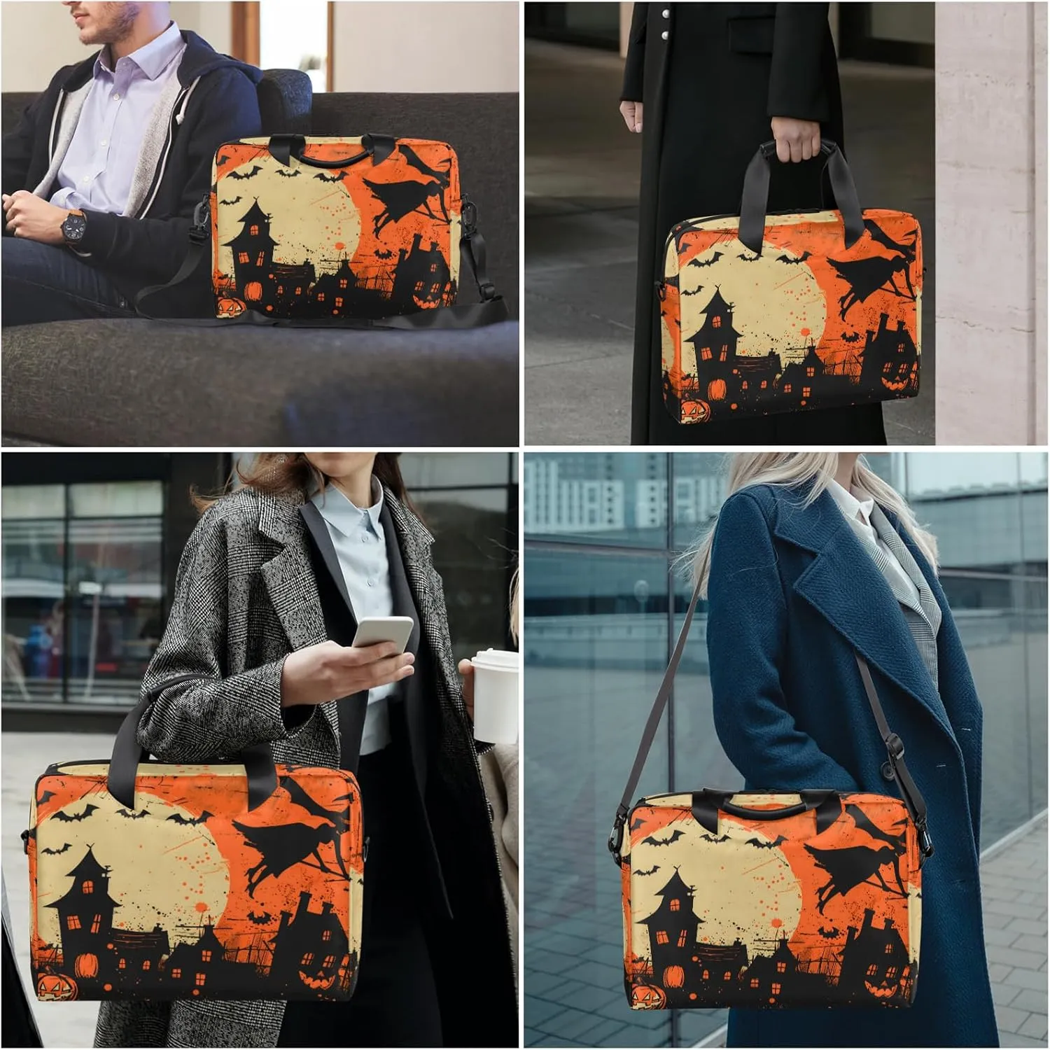 Laptop Bag 15.6 Inch Laptop Sleeve Case with Shoulder Straps Computer Slim Briefcase for Men and Women