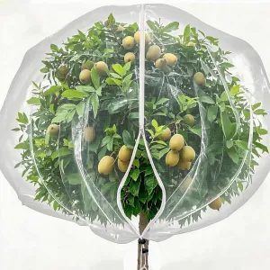 Large 12 x 12ft Fruit Tree Netting Bags with Zipper Drawstring, Bird Insect Barrier Netting Plant Easy to Cover for Fruit Trees Vegetable, Bushes,Sapling in Garden Orchard Yard(1 Pack)