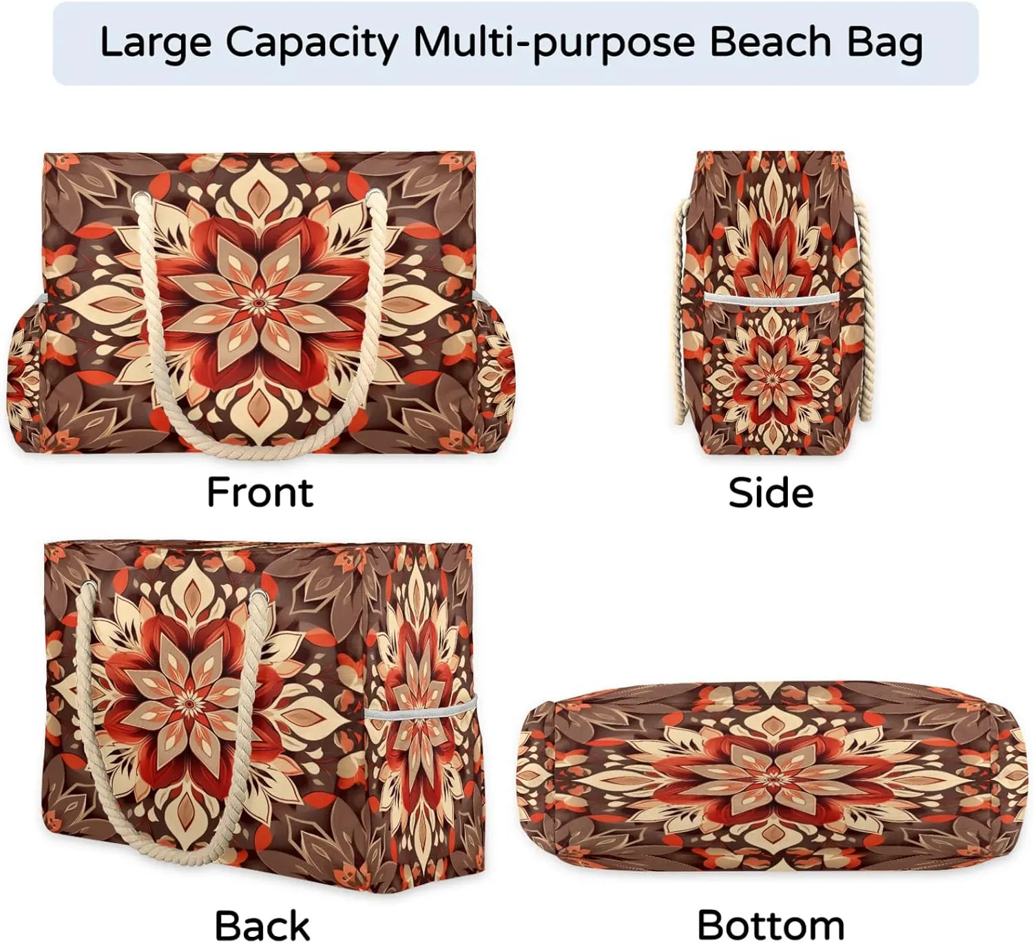 Large Beach Bags for Women with Zipper Beach Tote Bag Waterproof Sandproof Gym Swim Pool Grocery Travel Bag