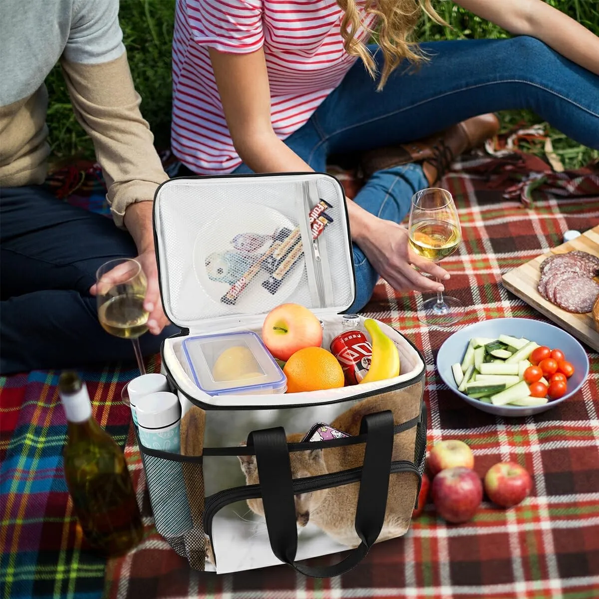 Large Capacity Cooler Tote Insulated Lunch Cooler Bag Cougar Winter Montana Thermal Lunchbox