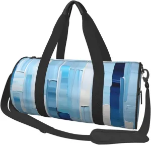 Large Capacity Travel Bag Blue Pigment Travel Duffle Bag with Adjustable Strap Foldable Sports Gym Bag for Men Women Carry On Luggage Weekend Bag