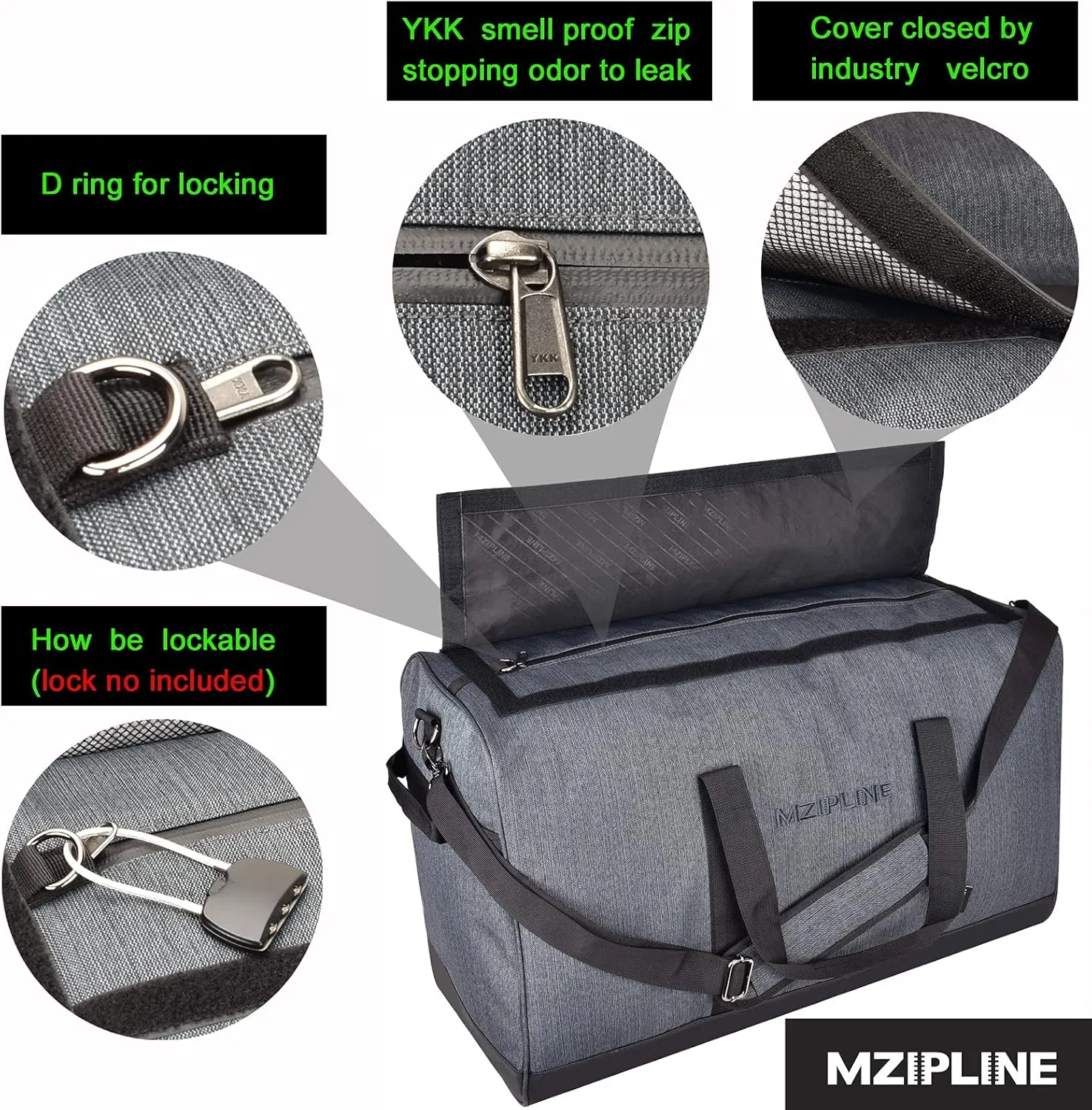 Large Duffle Bag,Water Resistant Sport Gym Overnight Weekender Bag,Big Capacity Travel Duffel Holdall Bag (Grey, Large)